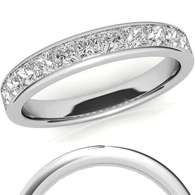 2.5mm 11-Stone Princess cut Moissanite Channel Anniversary Ring