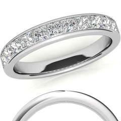 2.5mm 11-Stone Princess cut Moissanite Channel Anniversary Ring