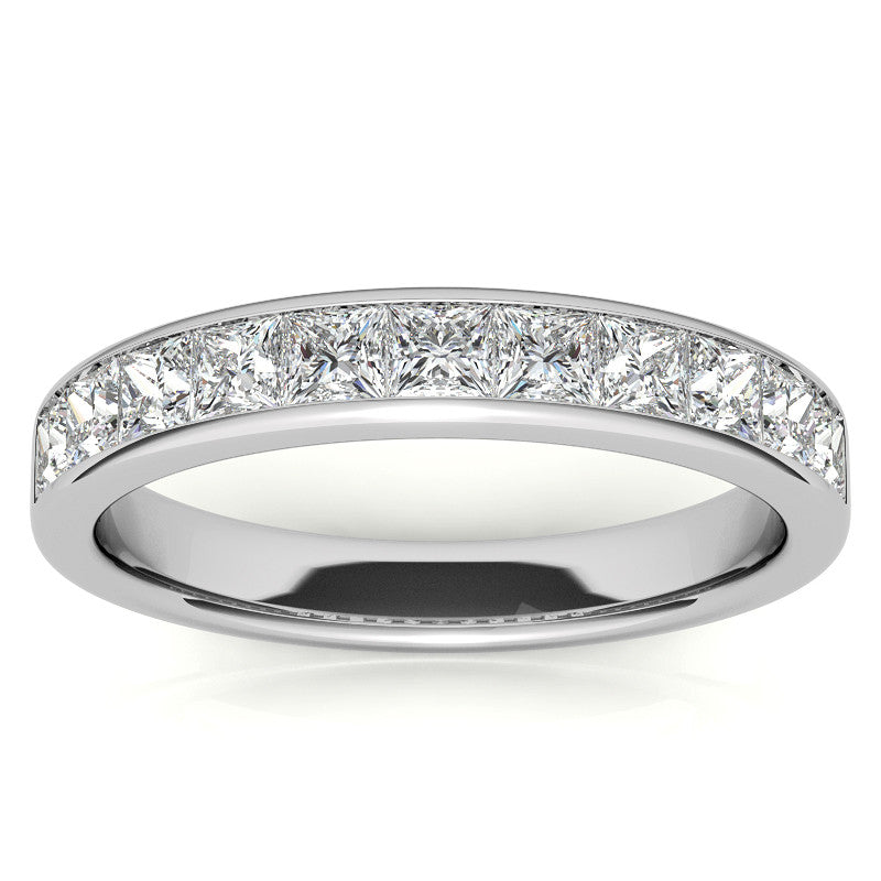 2.5mm 11-Stone Princess cut Moissanite Channel Anniversary Ring