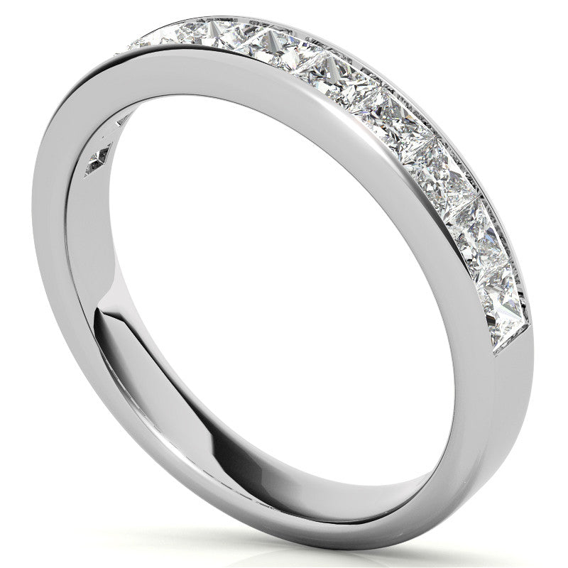 2.5mm 11-Stone Princess cut Moissanite Channel Anniversary Ring