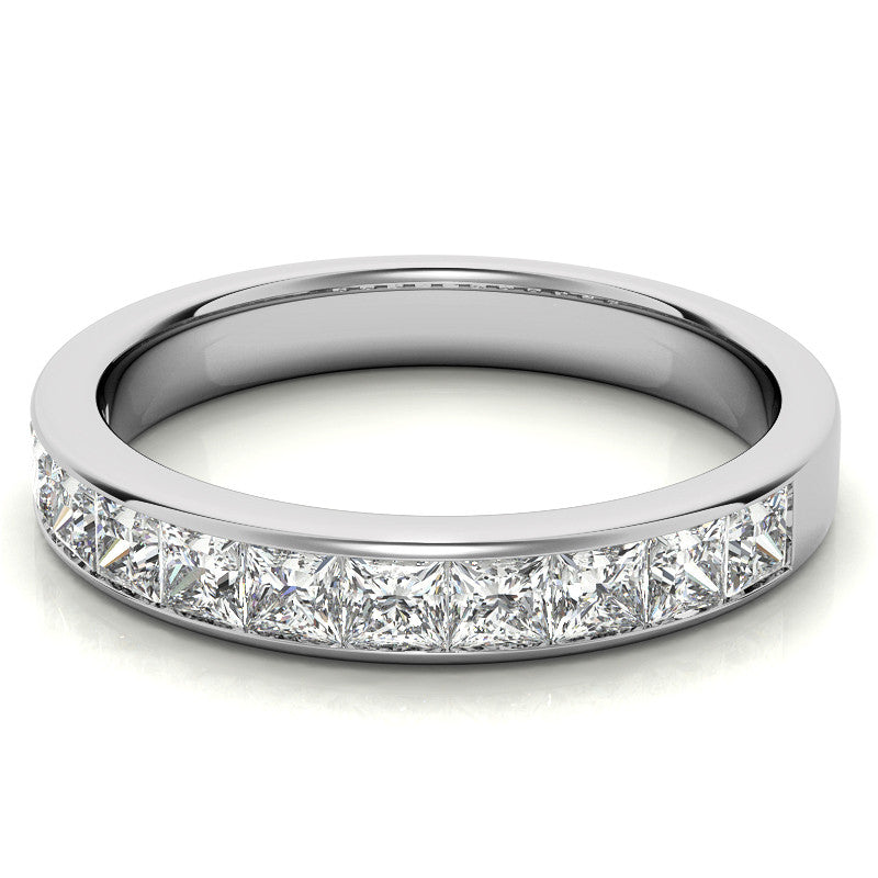 2.5mm 11-Stone Princess cut Moissanite Channel Anniversary Ring