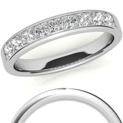 2.5mm 9-Stone Princess cut Moissanite Channel Anniversary Ring