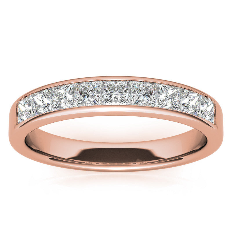 2.5mm 9-Stone Princess cut Moissanite Channel Anniversary Ring