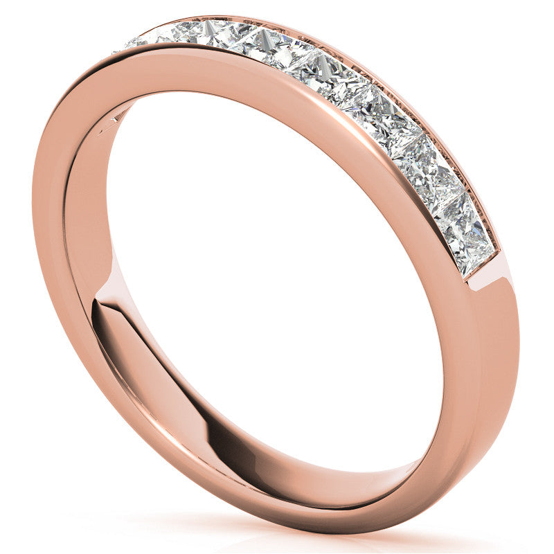2.5mm 9-Stone Princess cut Moissanite Channel Anniversary Ring