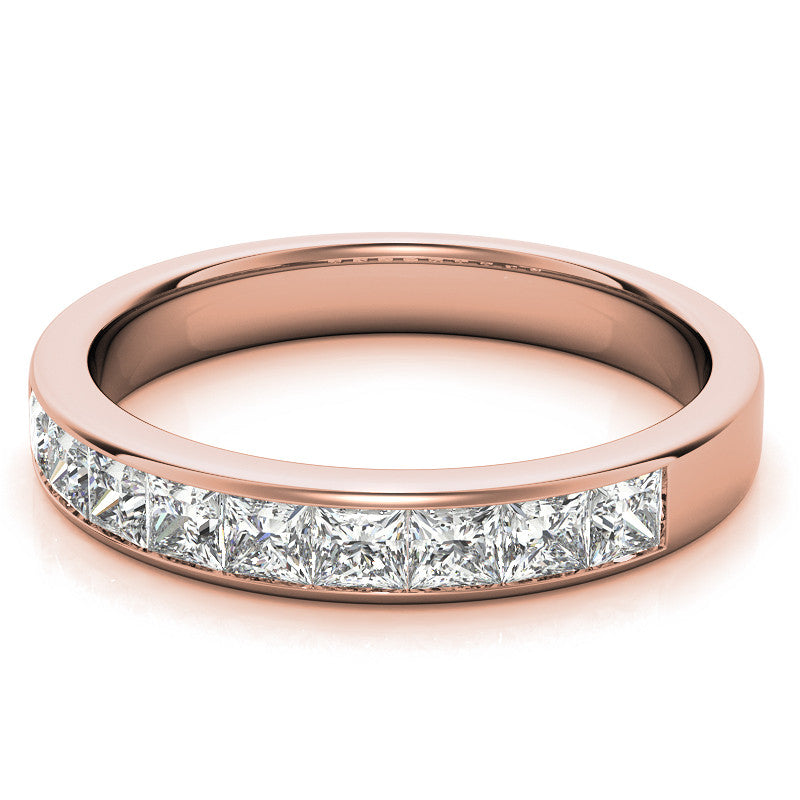 2.5mm 9-Stone Princess cut Moissanite Channel Anniversary Ring
