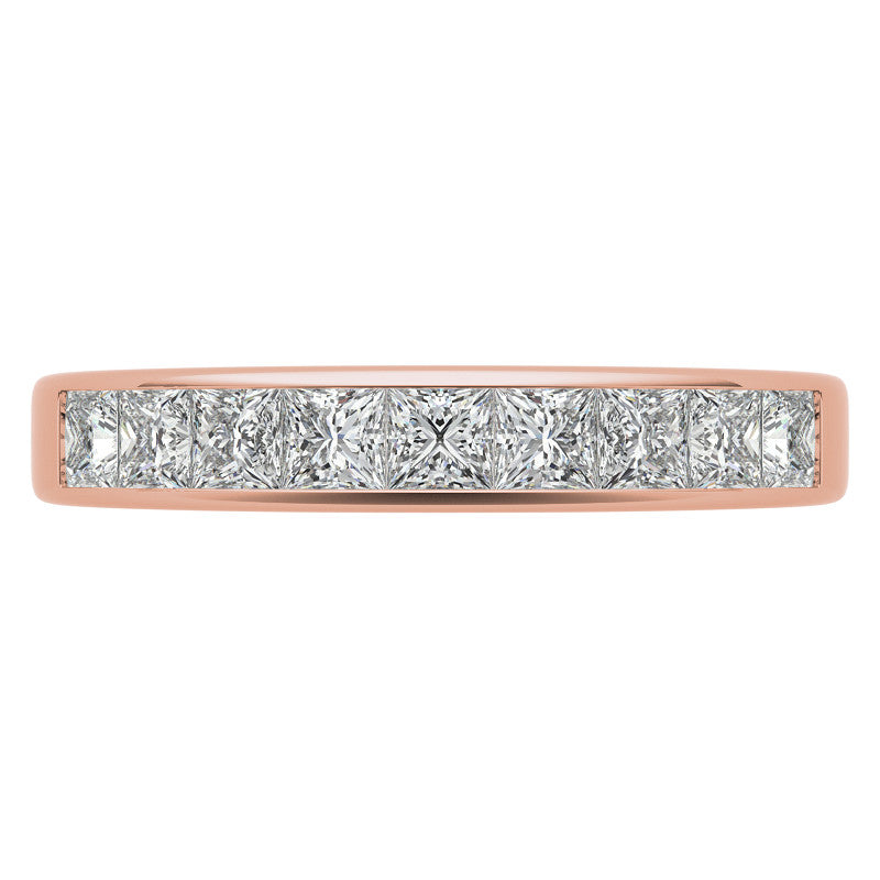2.5mm 9-Stone Princess cut Moissanite Channel Anniversary Ring