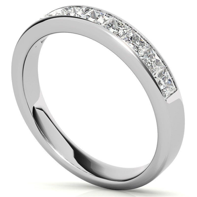 2.5mm 9-Stone Princess cut Moissanite Channel Anniversary Ring