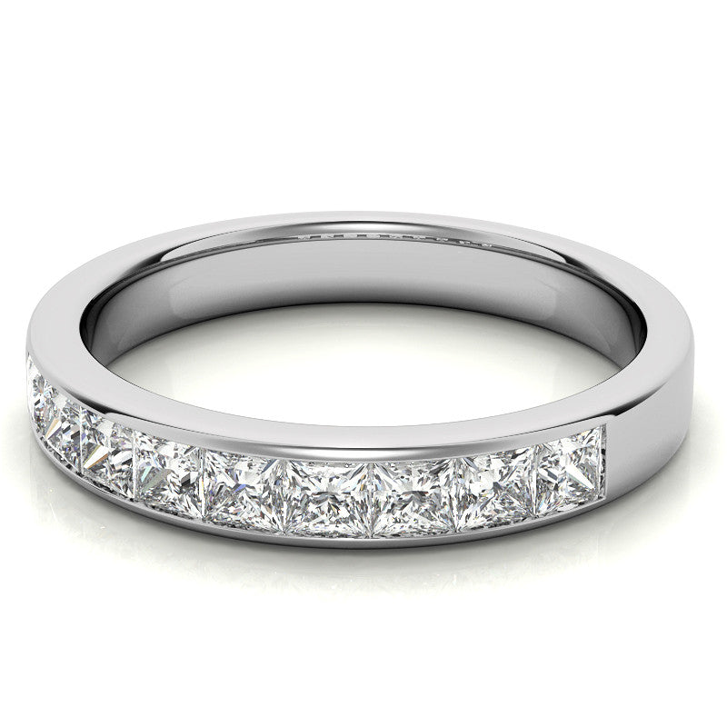 2.5mm 9-Stone Princess cut Moissanite Channel Anniversary Ring