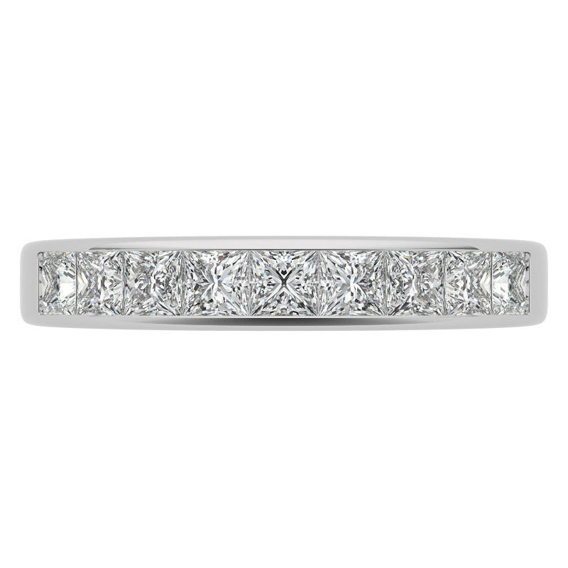 2.5mm 9-Stone Princess cut Moissanite Channel Anniversary Ring