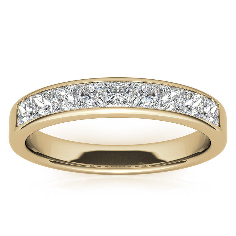 2.5mm 9-Stone Princess cut Moissanite Channel Anniversary Ring