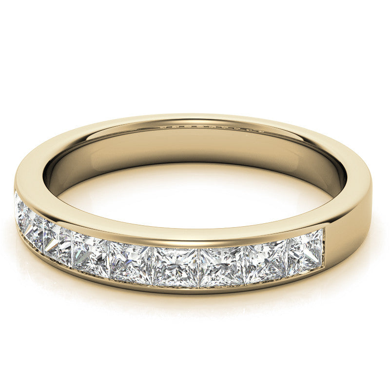 2.5mm 9-Stone Princess cut Moissanite Channel Anniversary Ring