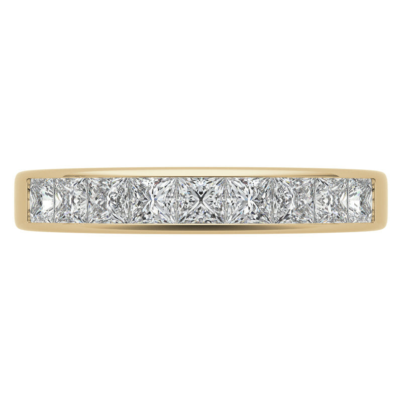 2.5mm 9-Stone Princess cut Moissanite Channel Anniversary Ring
