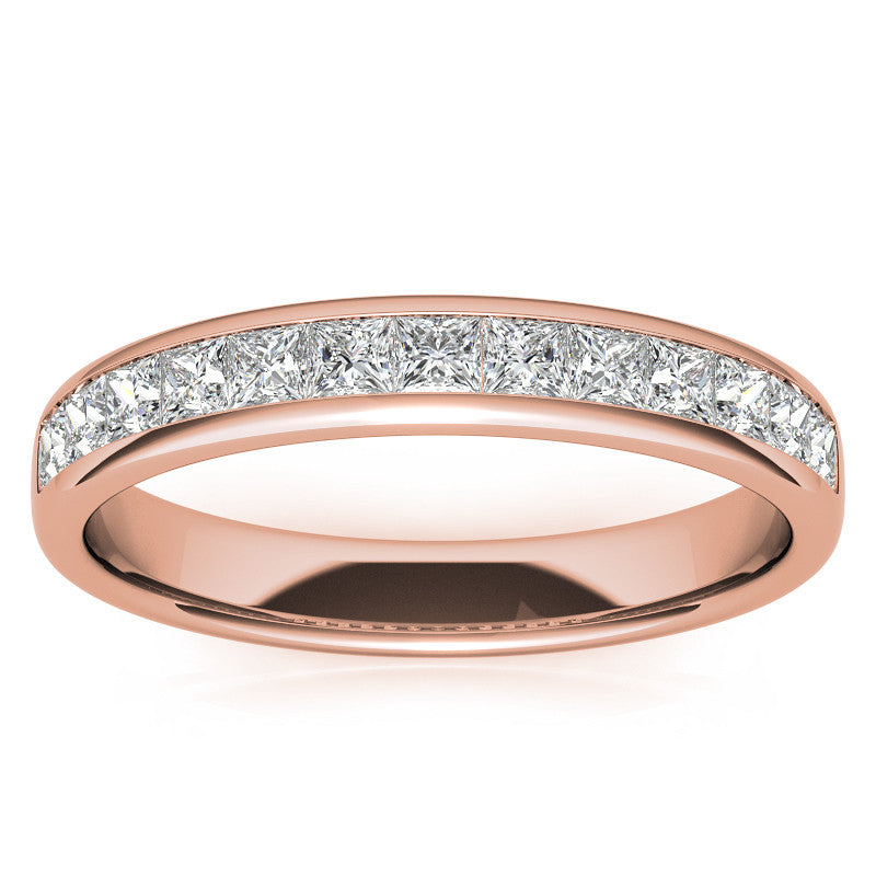 2mm 13-Stone Princess cut Moissanite Channel Anniversary Ring