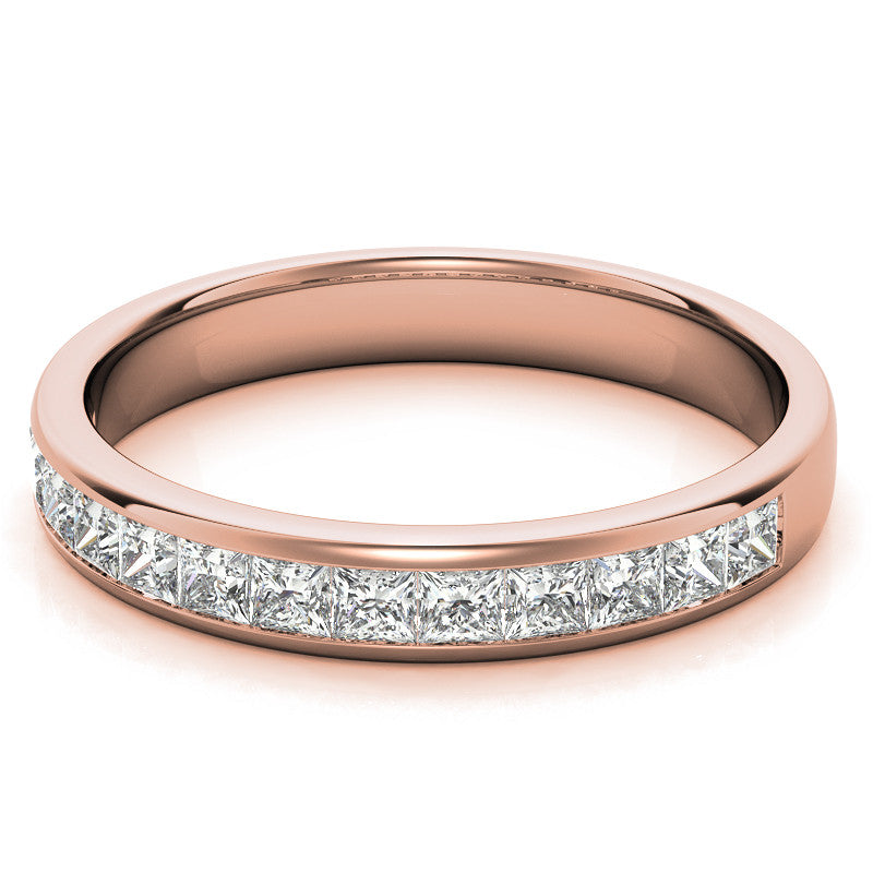 2mm 13-Stone Princess cut Moissanite Channel Anniversary Ring
