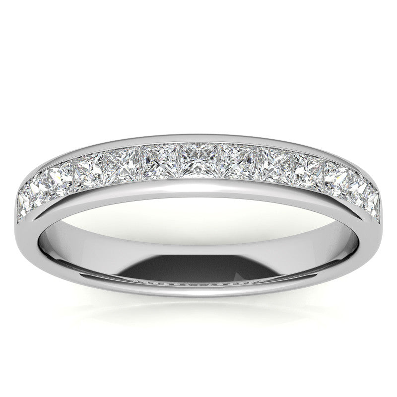 2mm 13-Stone Princess cut Moissanite Channel Anniversary Ring