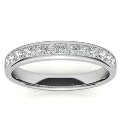 2mm 13-Stone Princess cut Moissanite Channel Anniversary Ring