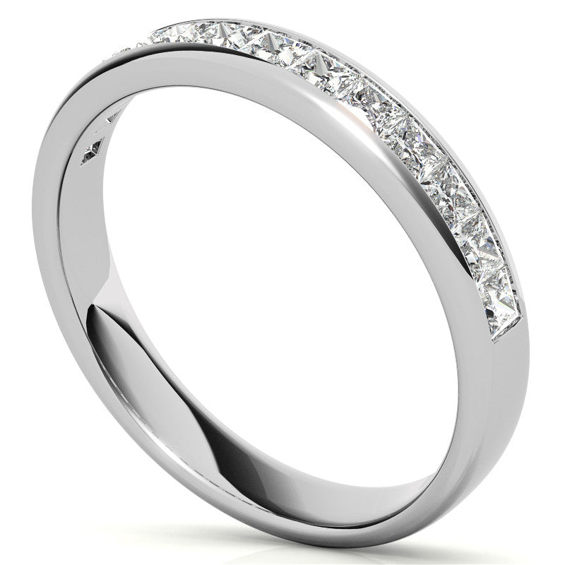2mm 13-Stone Princess cut Moissanite Channel Anniversary Ring
