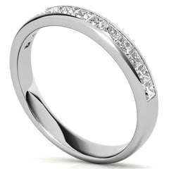 2mm 13-Stone Princess cut Moissanite Channel Anniversary Ring