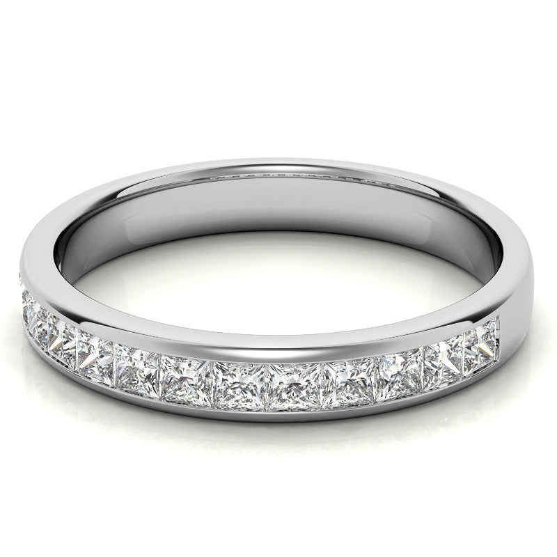 2mm 13-Stone Princess cut Moissanite Channel Anniversary Ring