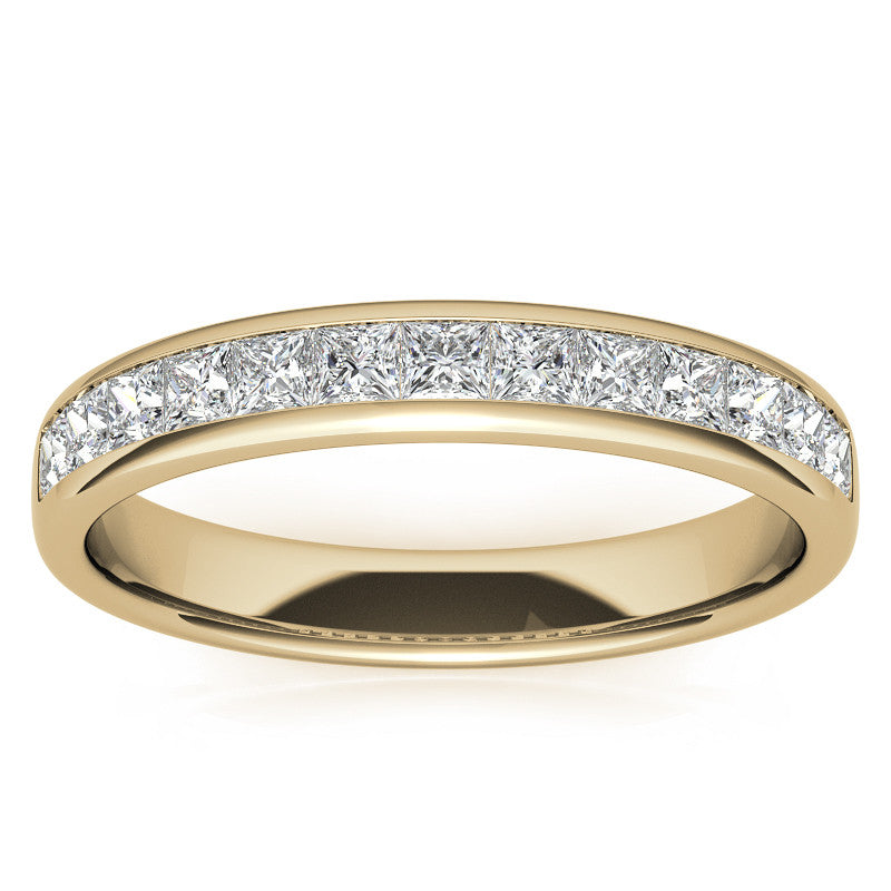 2mm 13-Stone Princess cut Moissanite Channel Anniversary Ring