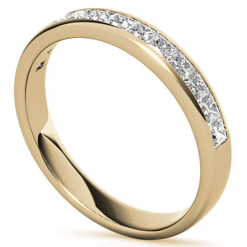 2mm 13-Stone Princess cut Moissanite Channel Anniversary Ring