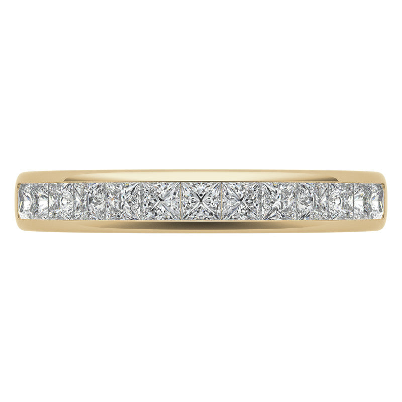 2mm 13-Stone Princess cut Moissanite Channel Anniversary Ring