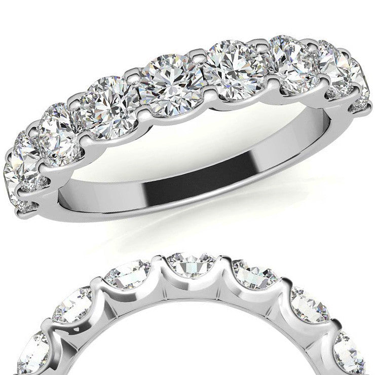 9-Stone 3.5mm Round Brilliant Moissanite Anniversary Band