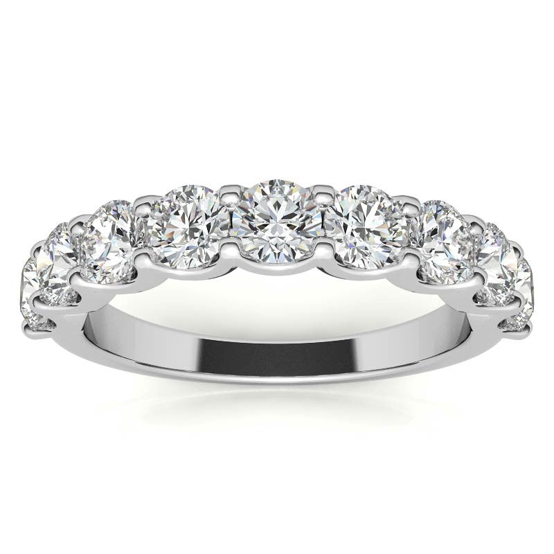 9-Stone 3.5mm Round Brilliant Moissanite Anniversary Band
