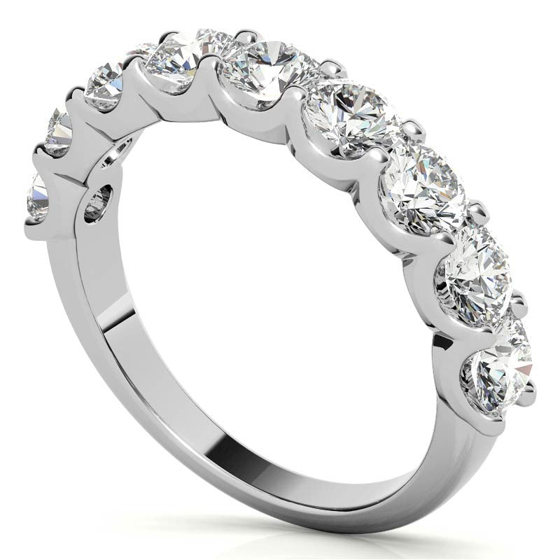 9-Stone 3.5mm Round Brilliant Moissanite Anniversary Band