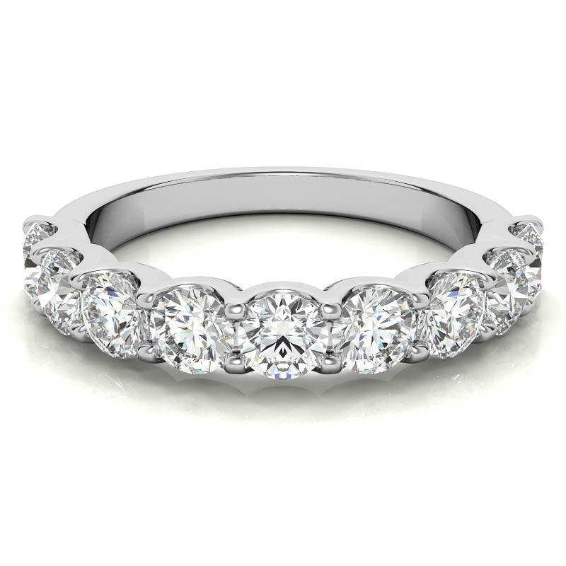 9-Stone 3.5mm Round Brilliant Moissanite Anniversary Band