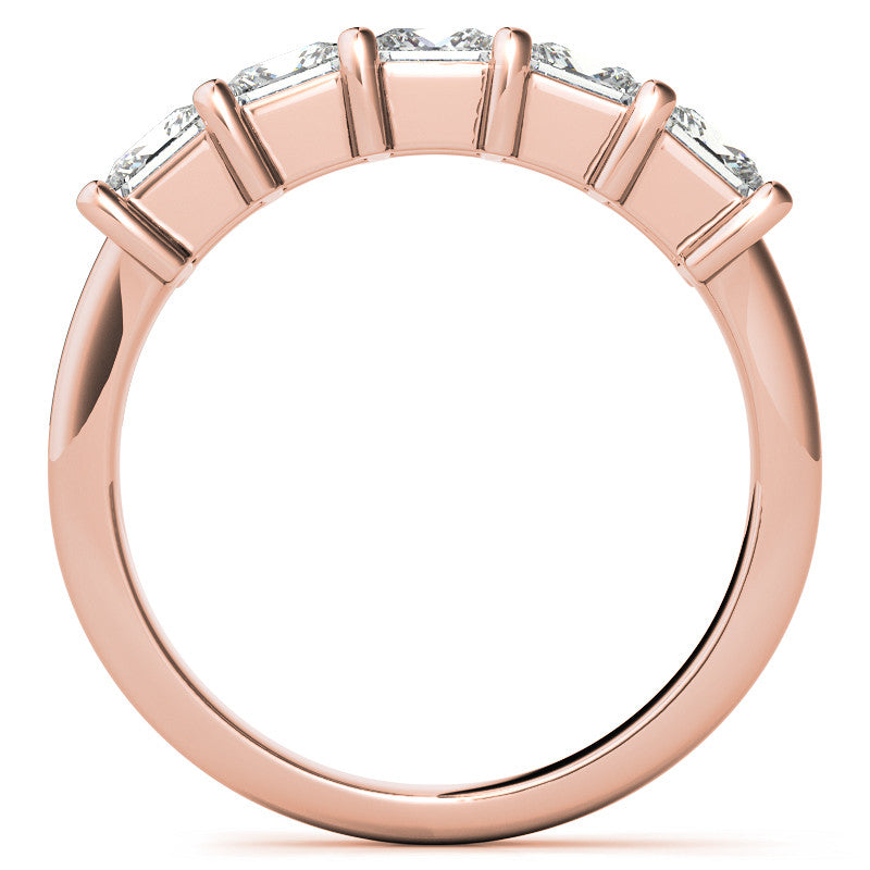 4mm 5-Stone Princess cut Moissanite Anniversary Band