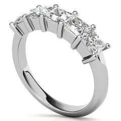 4mm 5-Stone Princess cut Moissanite Anniversary Band
