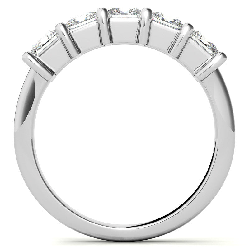 4mm 5-Stone Princess cut Moissanite Anniversary Band