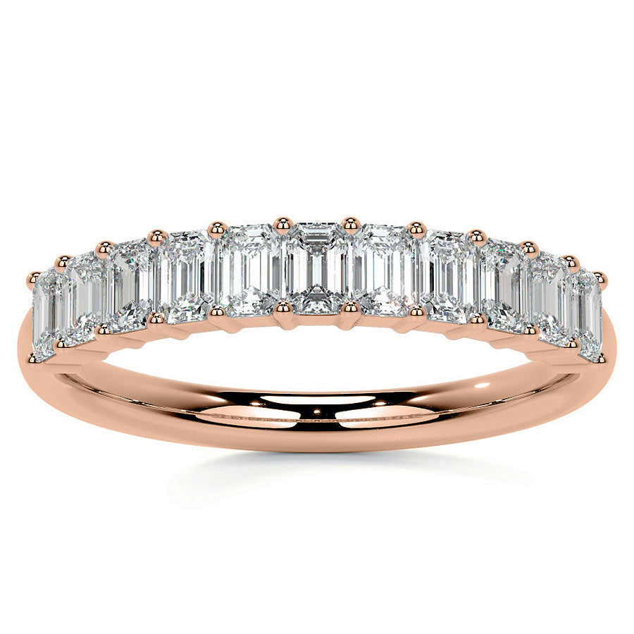 11-Stone 3x2mm Emerald Moissanite Anniversary Band
