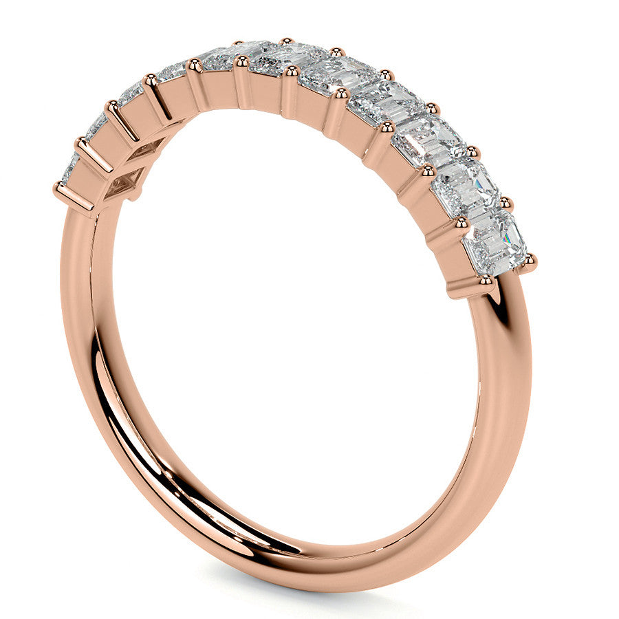 11-Stone 3x2mm Emerald Moissanite Anniversary Band