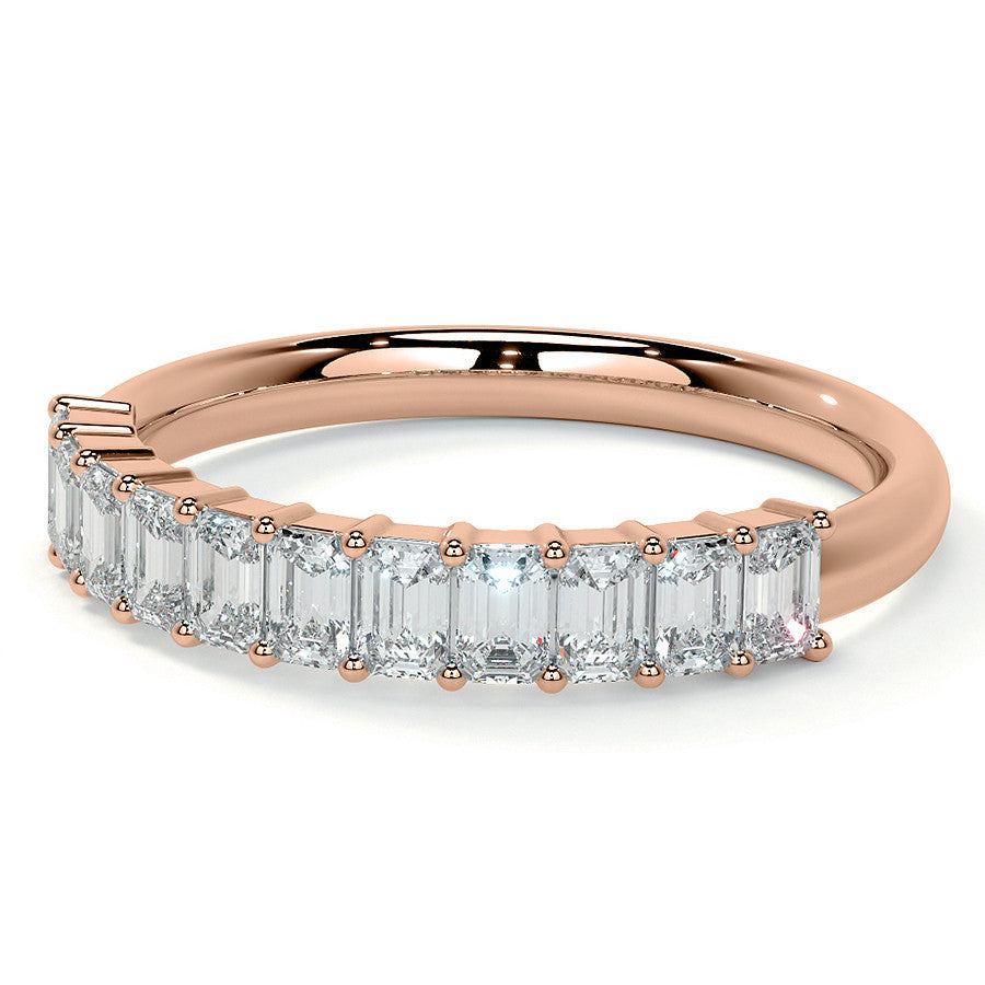 11-Stone 3x2mm Emerald Moissanite Anniversary Band