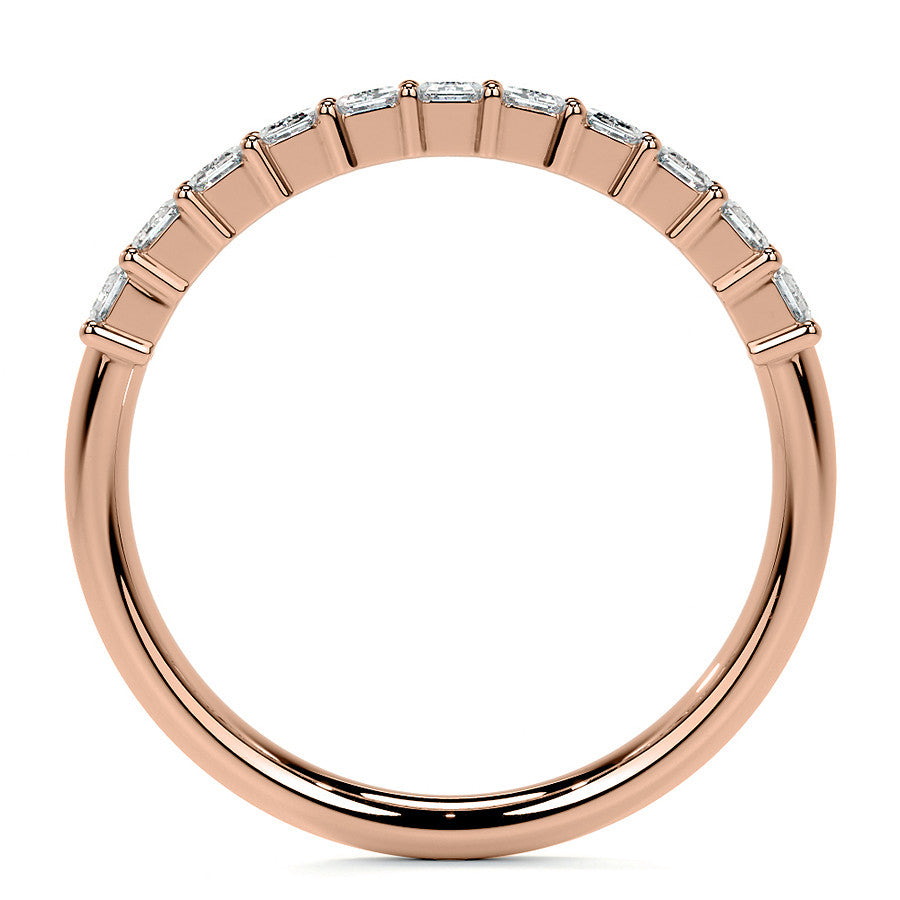 11-Stone 3x2mm Emerald Moissanite Anniversary Band