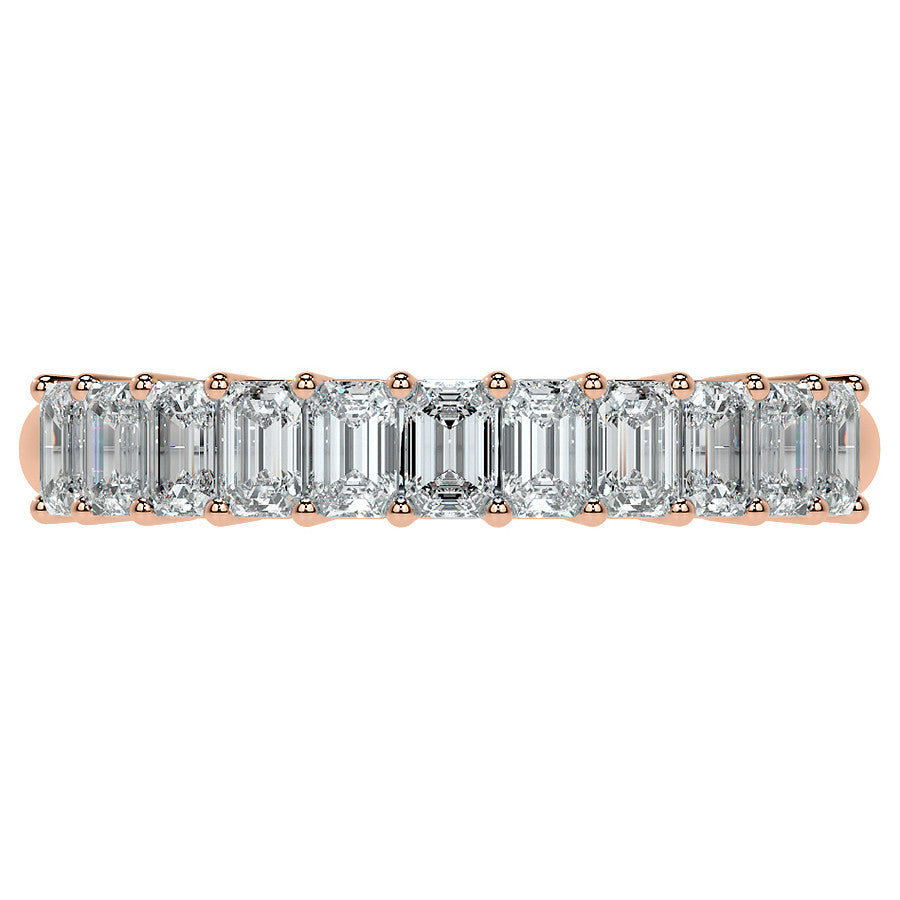11-Stone 3x2mm Emerald Moissanite Anniversary Band