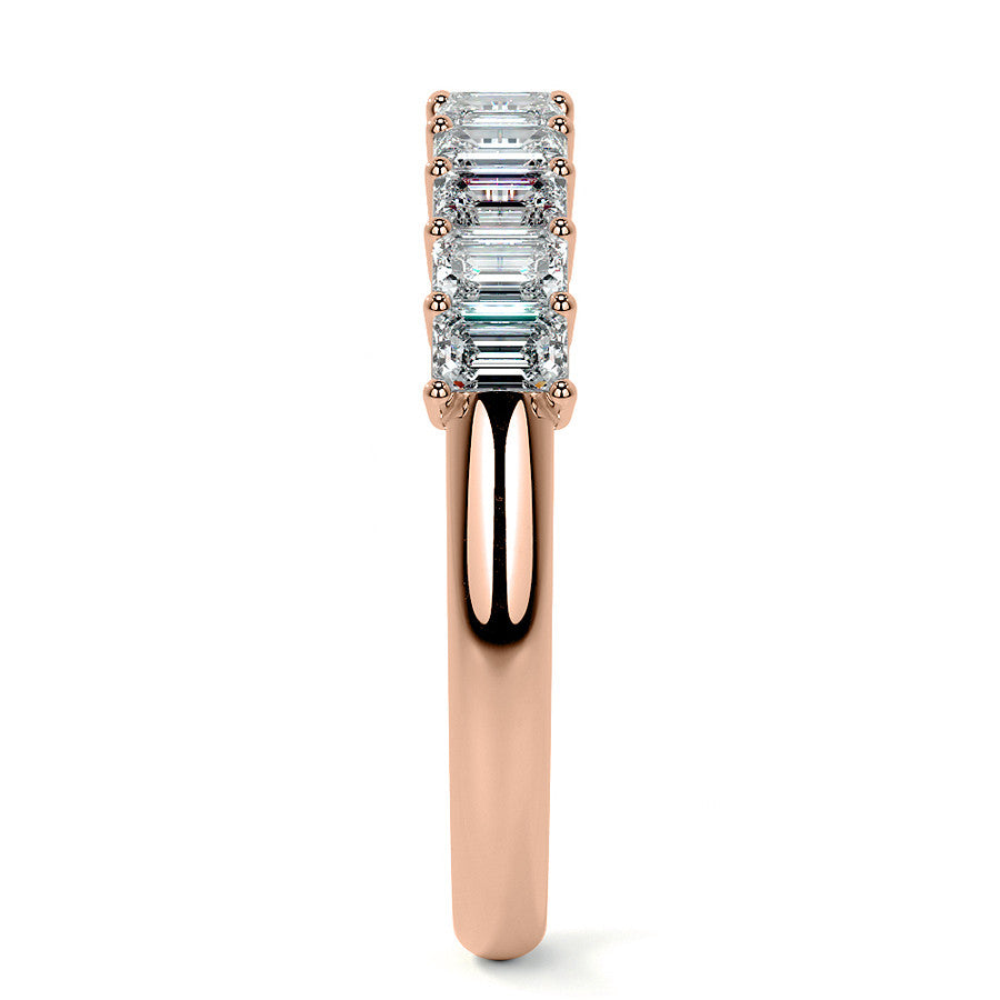 11-Stone 3x2mm Emerald Moissanite Anniversary Band