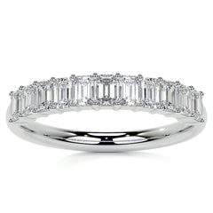 11-Stone 3x2mm Emerald Moissanite Anniversary Band