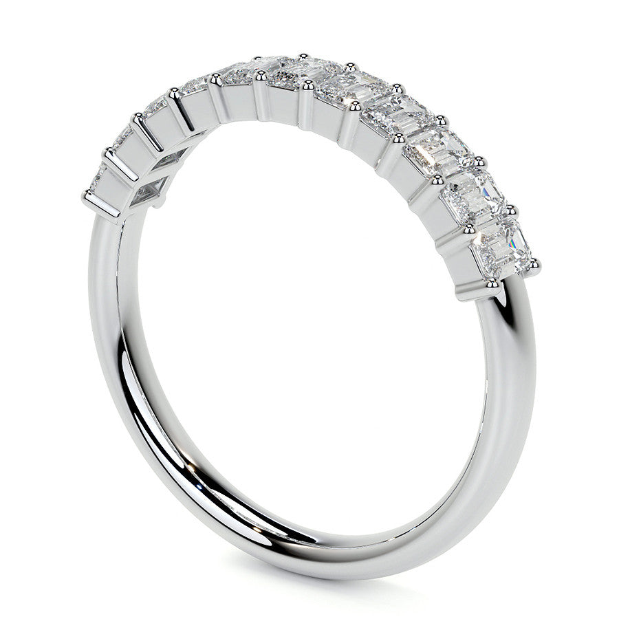 11-Stone 3x2mm Emerald Moissanite Anniversary Band