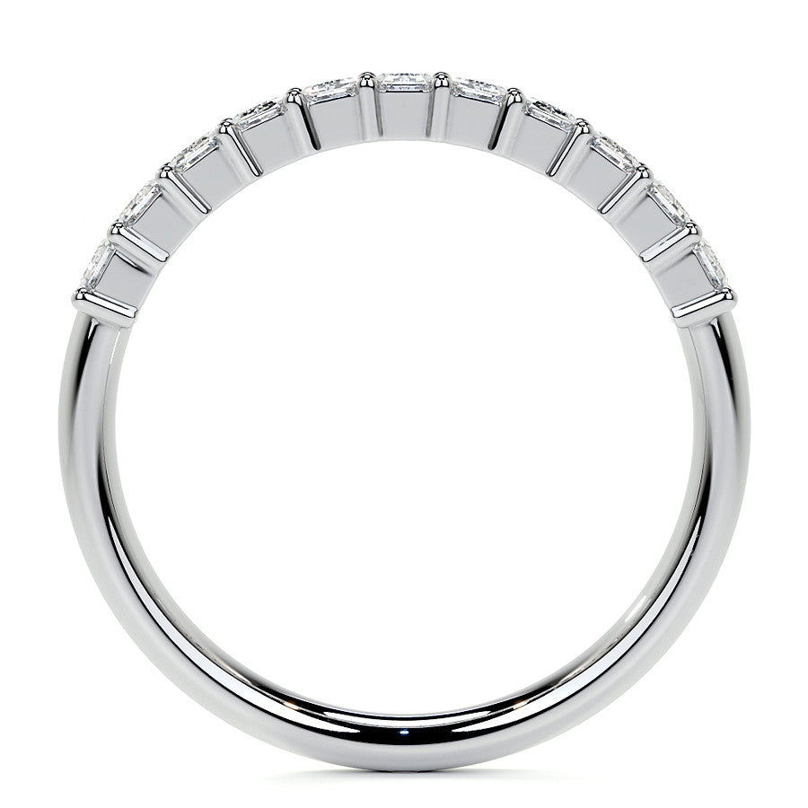 11-Stone 3x2mm Emerald Moissanite Anniversary Band