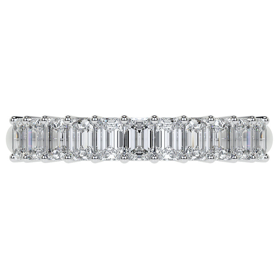11-Stone 3x2mm Emerald Moissanite Anniversary Band