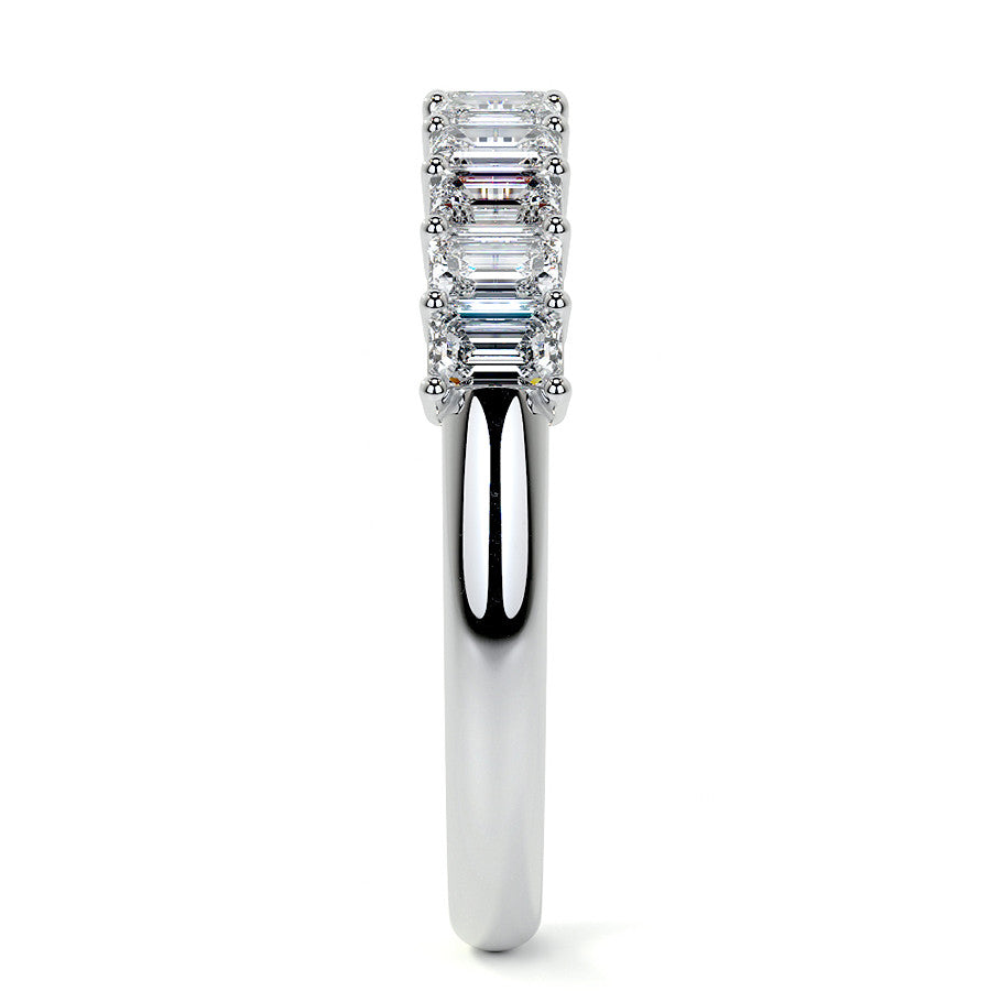 11-Stone 3x2mm Emerald Moissanite Anniversary Band