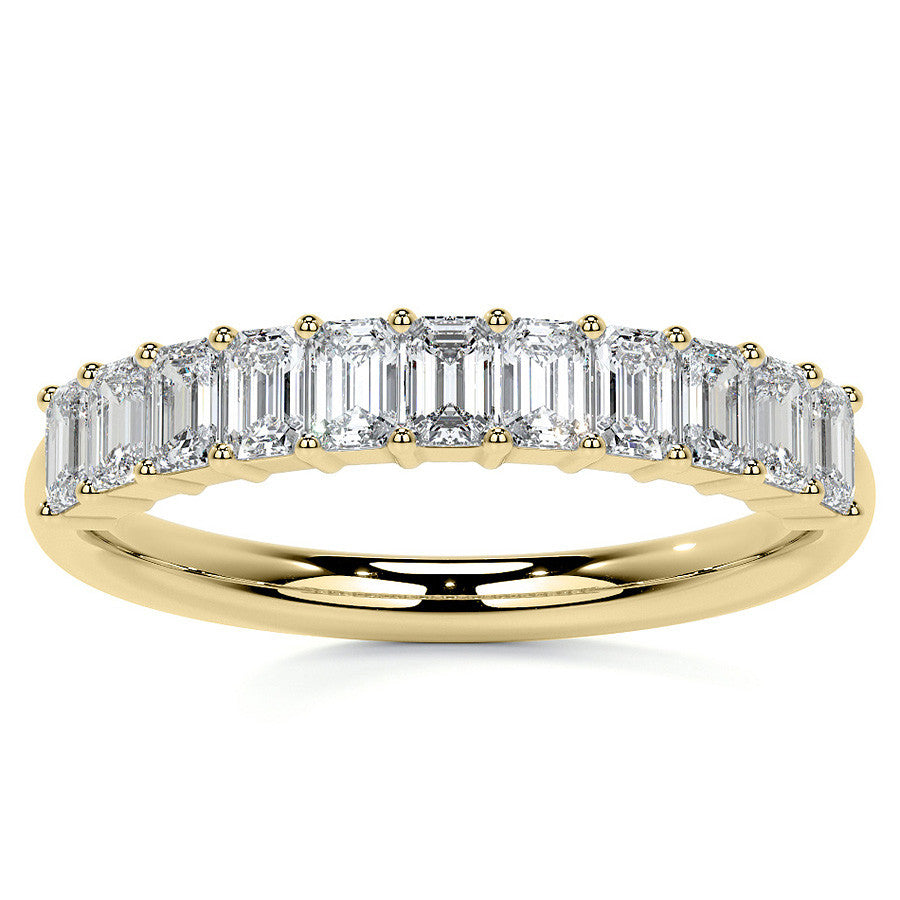 11-Stone 3x2mm Emerald Moissanite Anniversary Band