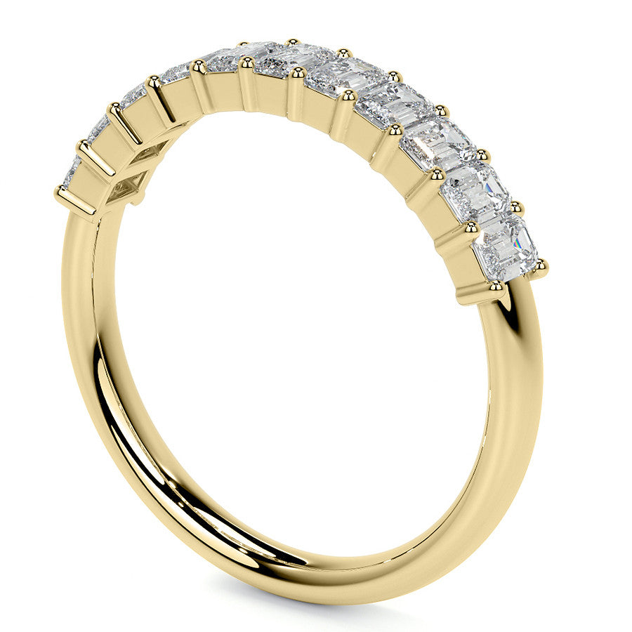 11-Stone 3x2mm Emerald Moissanite Anniversary Band