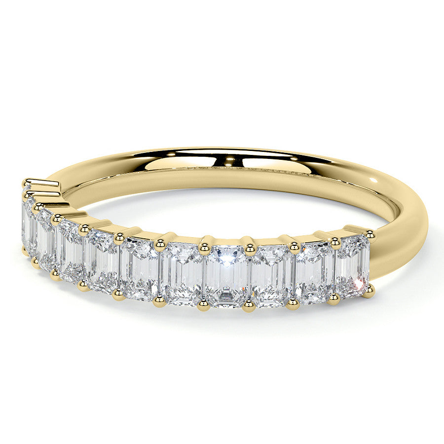 11-Stone 3x2mm Emerald Moissanite Anniversary Band