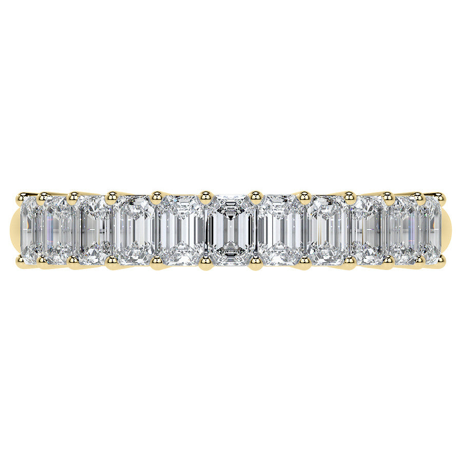 11-Stone 3x2mm Emerald Moissanite Anniversary Band