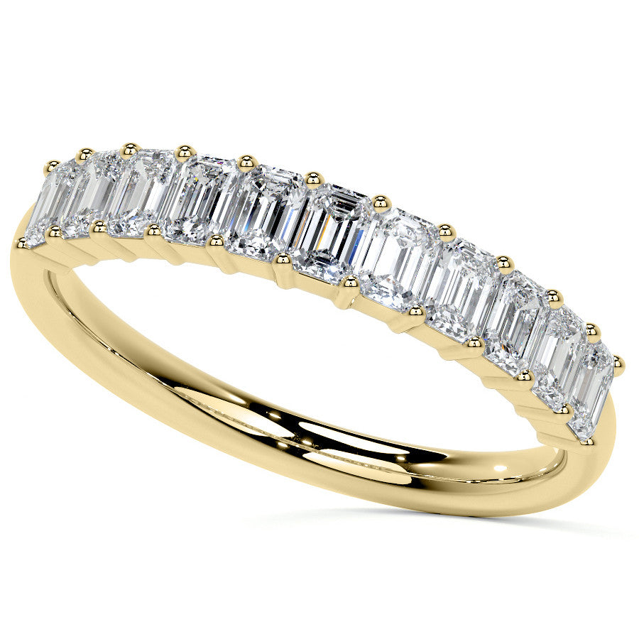 11-Stone 3x2mm Emerald Moissanite Anniversary Band