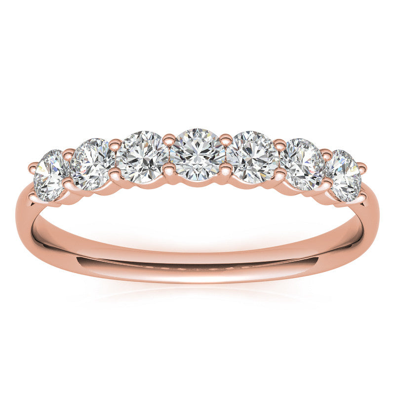 2.7mm 7-stone Round Shared Prong Moissanite Anniversary Band - 0.56ct